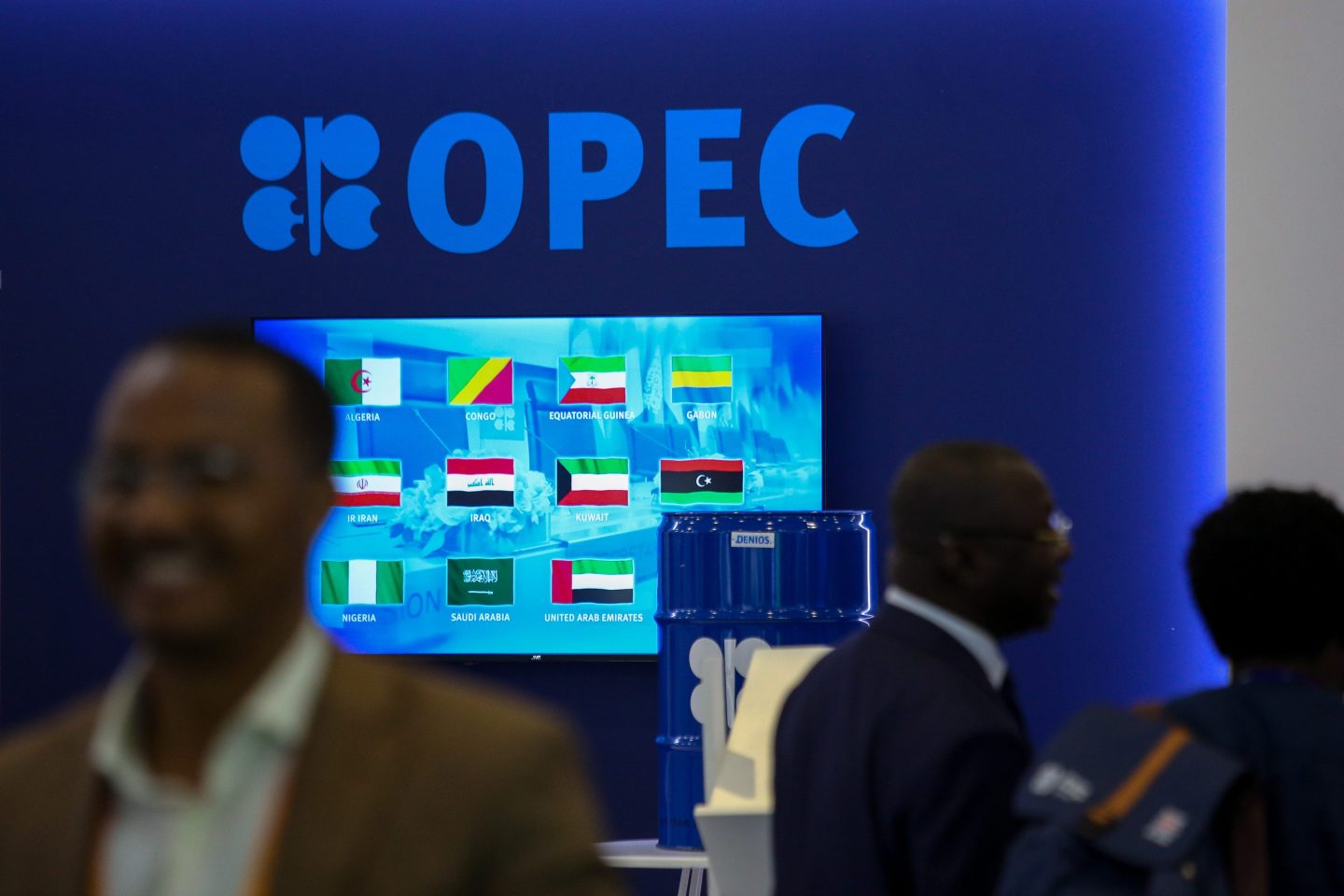 The Organization of the Petroleum Exporting Countries (OPEC) pavilion in the exhibition hall at the African Energy Week (AEW) conference in Cape Town, South Africa, on Tuesday, Sept. 30, 2025. Texas Senator Ted Cruz pledged deeper American investment in Africa's energy industry, casting the US as a strategic alternative to China. Photographer: Dwayne Senior/Bloomberg via Getty Images