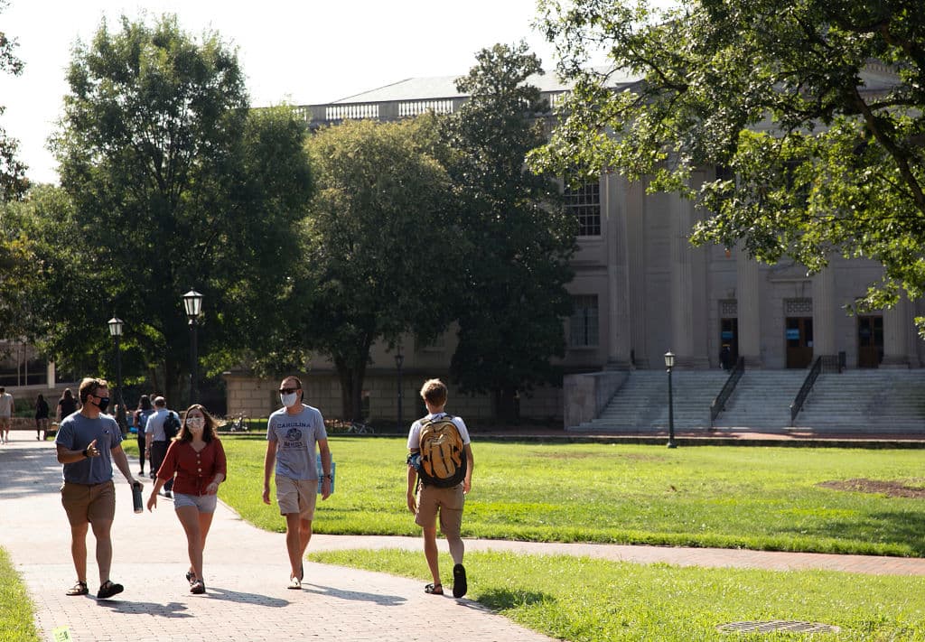 Students on their first day of classes, as seen in August 2020. (Ted Richardson—For The Washington Post/Getty Images)