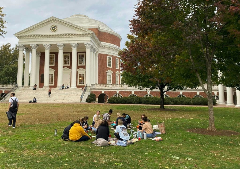 The University of Virginia campus, as seen in October 2022 in Charlottesville, Virginia. (Photo by Daxia Rojas—AFP/Getty Images)