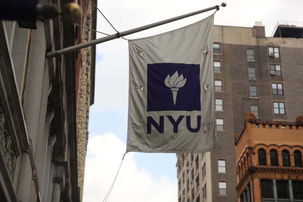 Outside the NYU Stern School of Business in Manhattan.