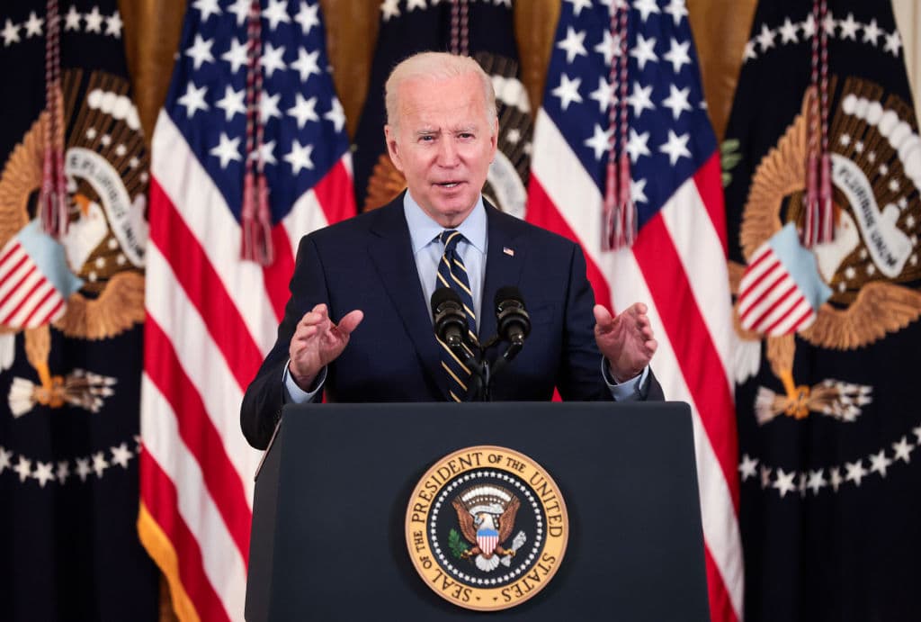 U.S. President Joe Biden delivers remarks about the Build Back Better legislation, as seen in December 2021. (Photo by Chip Somodevilla/Getty Images)