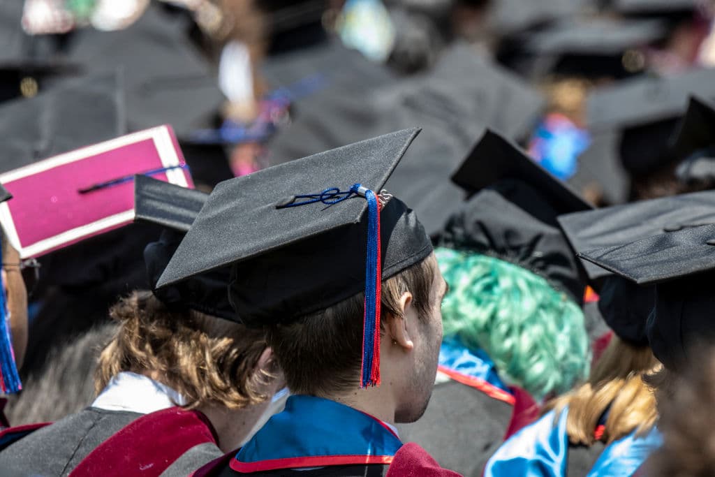 Students await to graduate during Loyola Marymount University's 111th Commencement Exercises at Loyola Marymount University, as seen in May 2023 in Los Angeles, California. (Photo by Harmony Gerber/Getty Images)