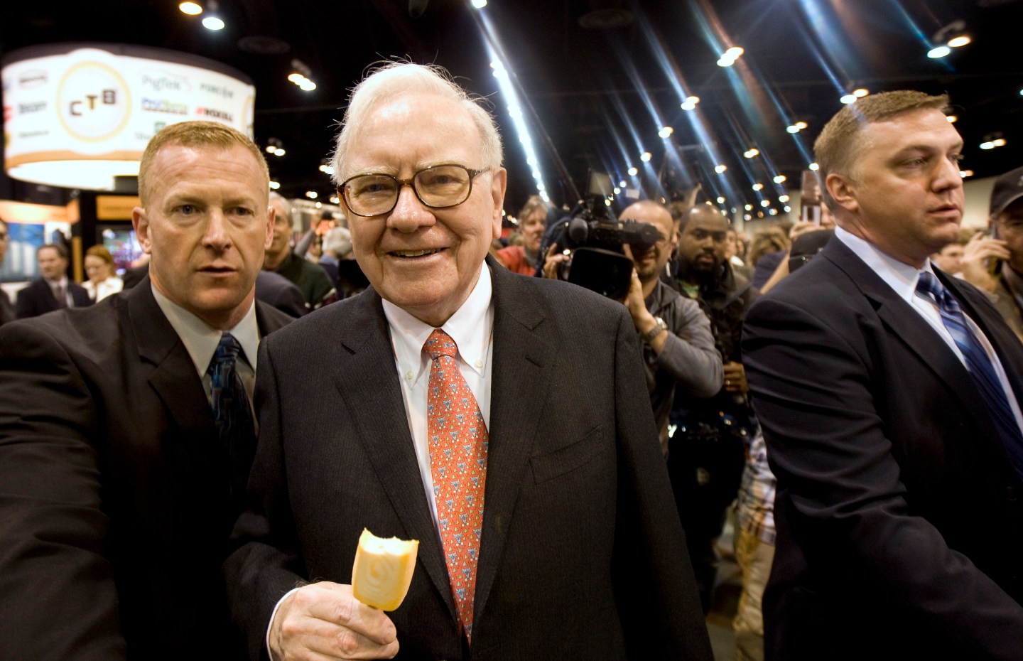 Warren Buffett, chairman of Berkshire Hathaway, walks on the exhibitor floor during Berkshire's annual shareholder meeting at the Qwest Center in Omaha, Neb., on May 2, 2009.
