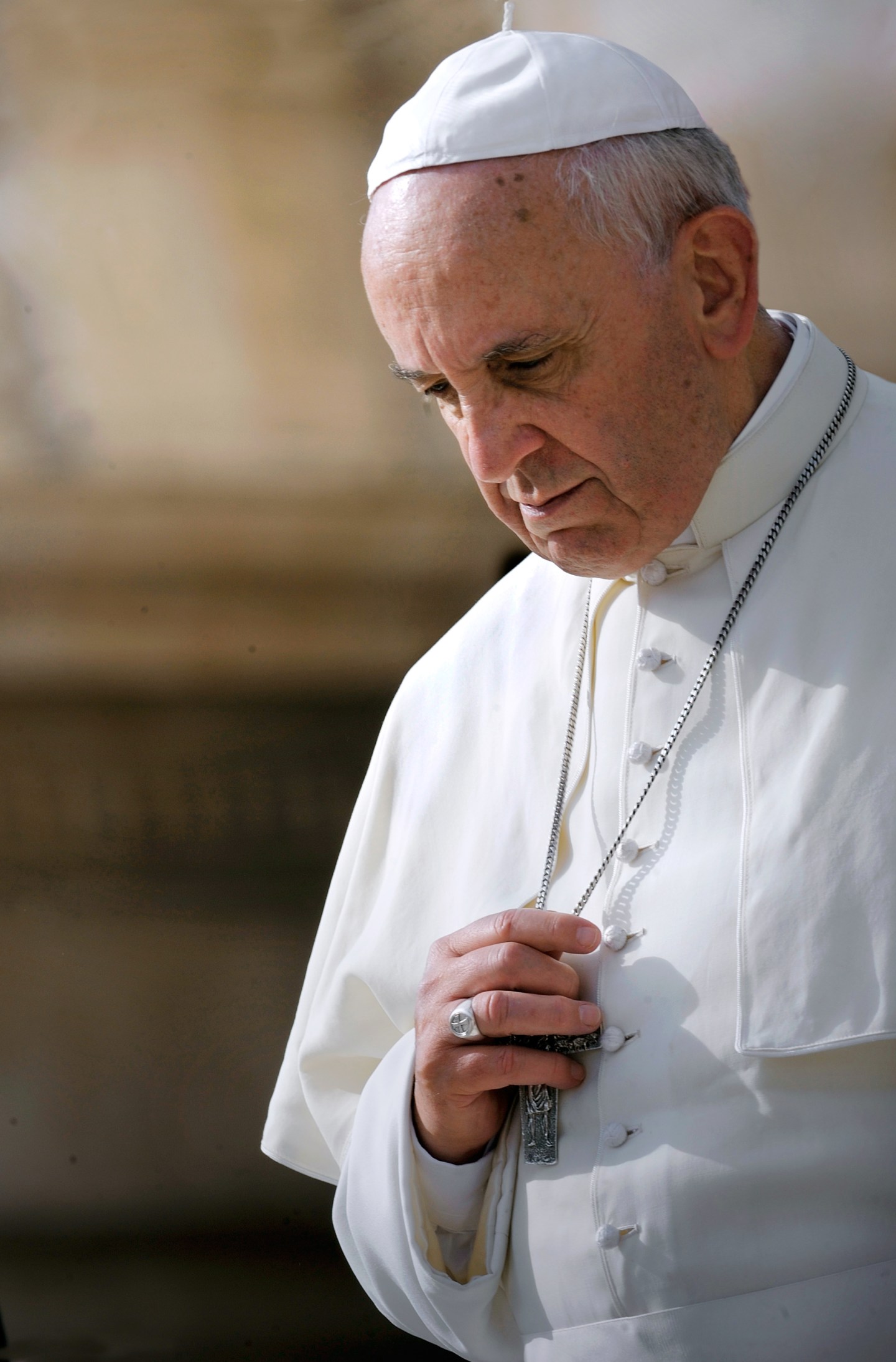Pope Francis during his weekly general audience in St. Peter square at the Vatican, Wednesday.23 October 2013