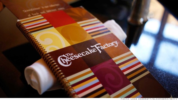 A menu is pictured during lunch at The Cheesecake Factory in Louisville, Kentucky, U.S. on Wednesday, Nov. 13, 2013. Luke Sharrett for Bloomberg
