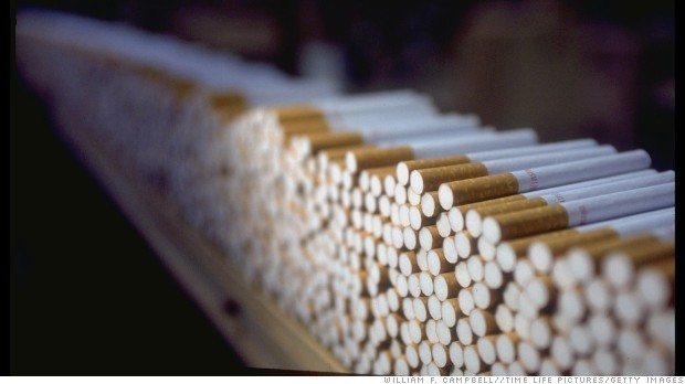 Stacked cigarettes on Winston brand assembly line at RJ Reynolds plant. (Photo by William F. Campbell//Time Life Pictures/Getty Images)