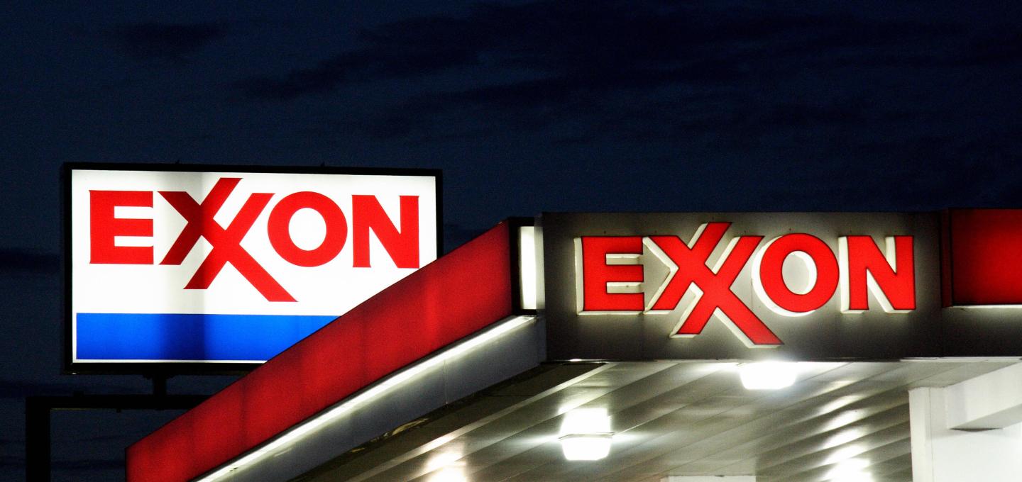 A Exxon sign is seen at a station on Sep