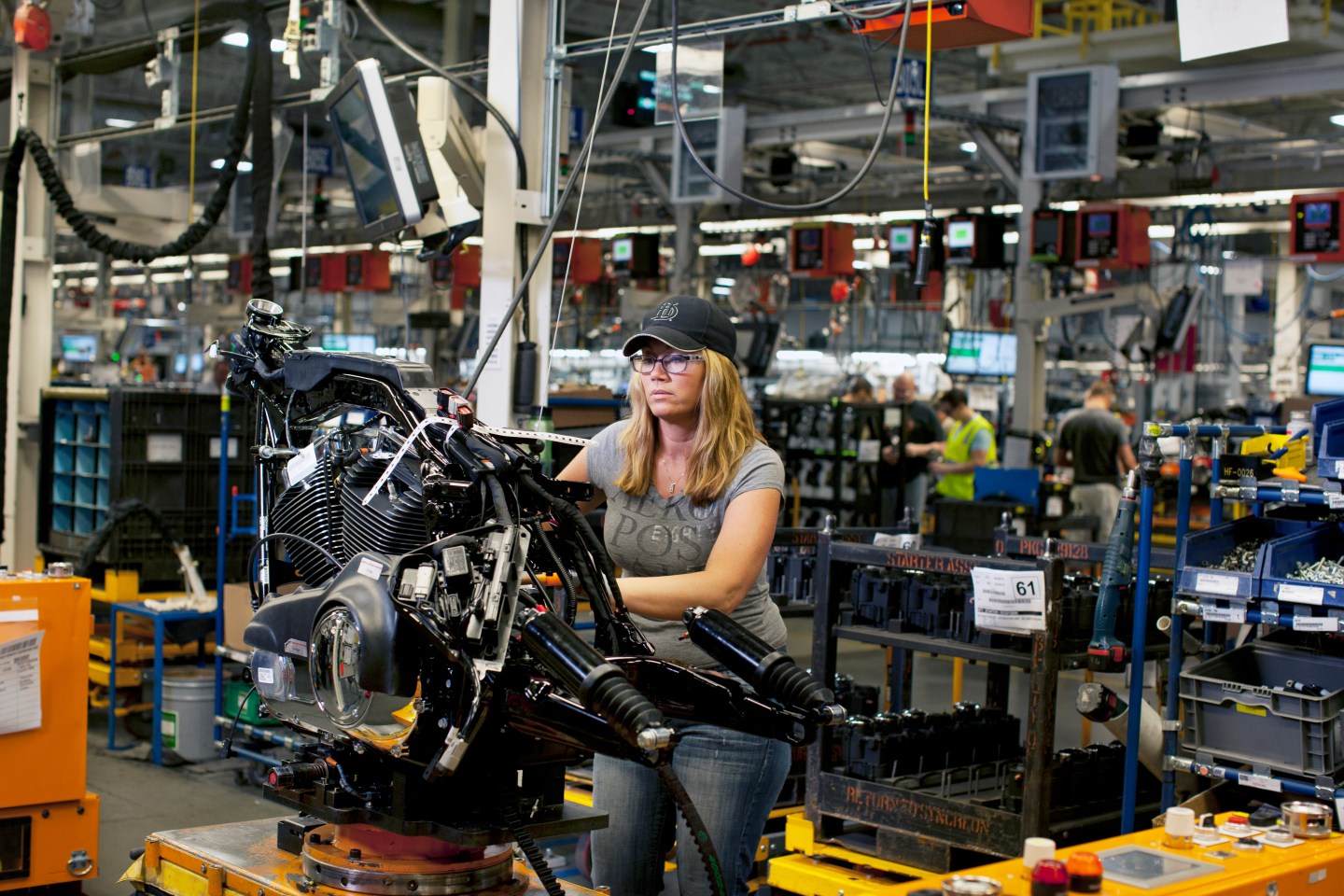 Harley-Davidson plant, York PA. Production