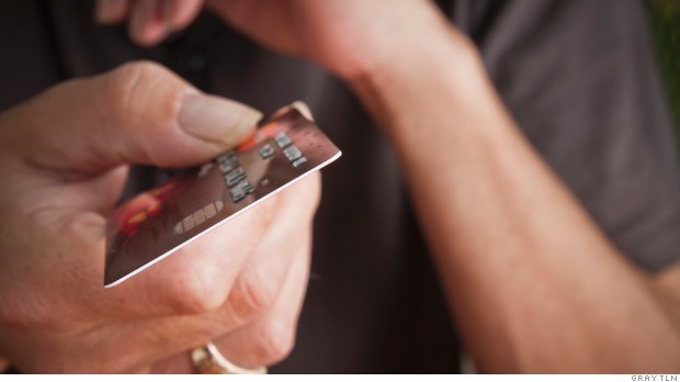 Man holding credit card