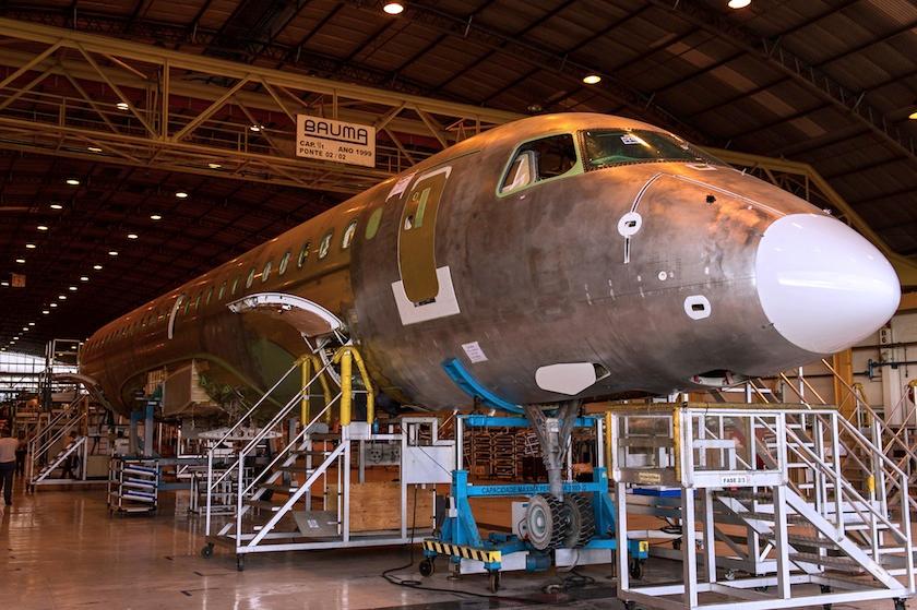 Embraer E-Jet under construction in Sao Jose dos Campos, Brazil