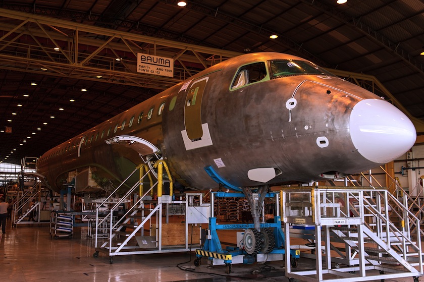Embraer E-Jet under construction in Sao Jose dos Campos, Brazil