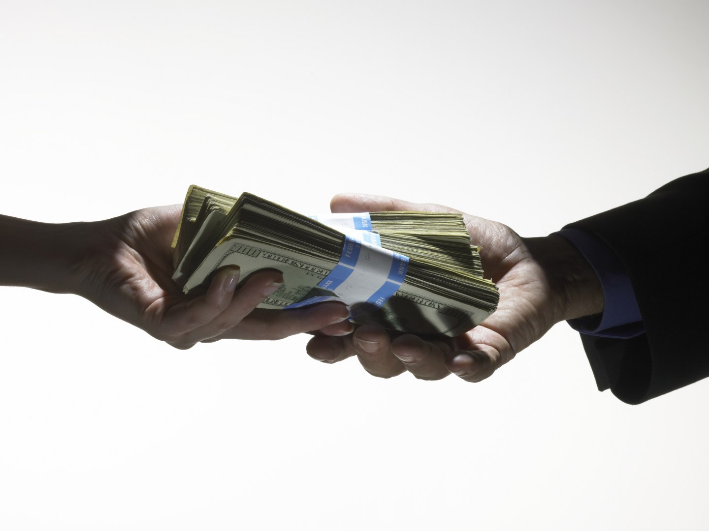 money exchanging hands payment