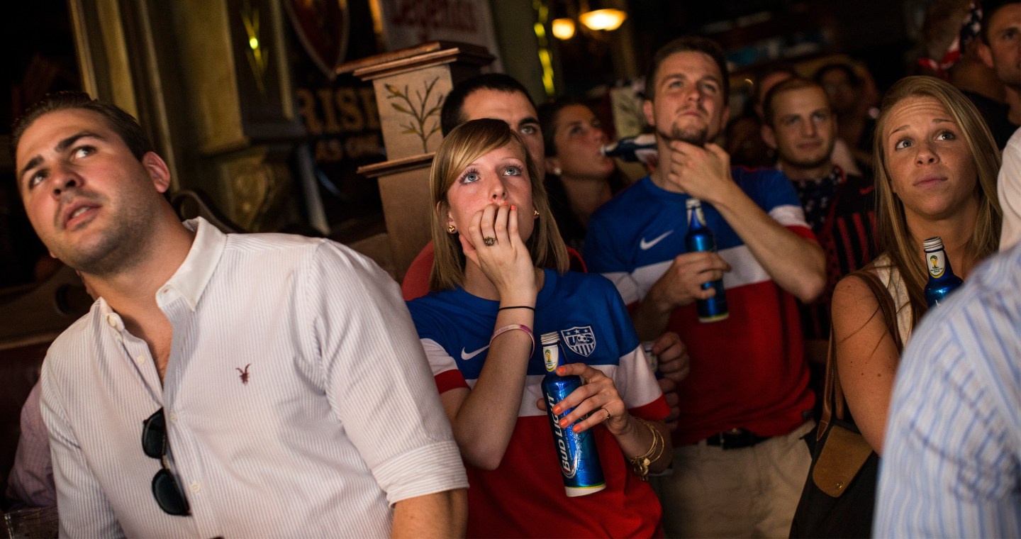 Soccer Fans Gather To Watch US v Germany World Cup Match