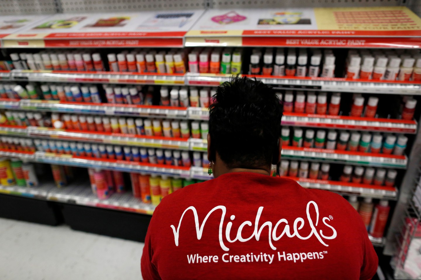 Customers Shop At A Michaels Craft Store