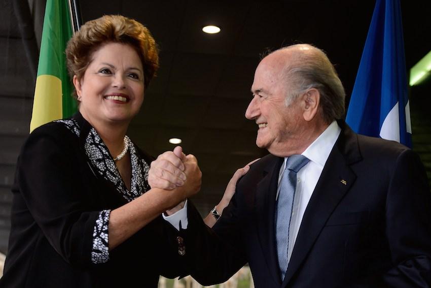 Brazilian President Dilma Rousseff and FIFA President Sepp Blatter