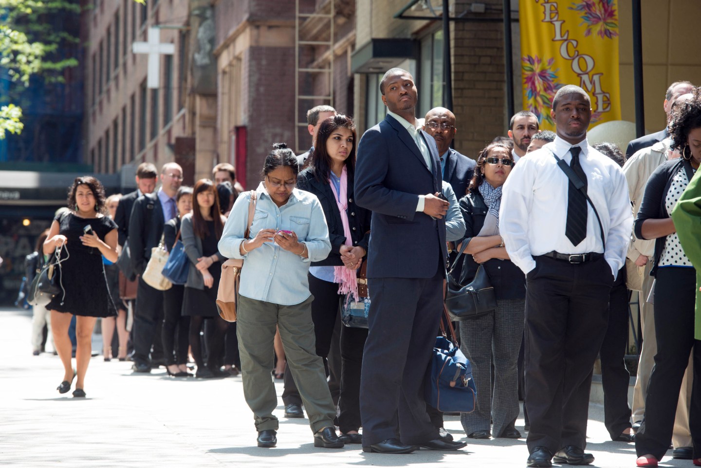 Job Seekers Inside The New York Career Fair Ahead Of Jobless Claims Figures
