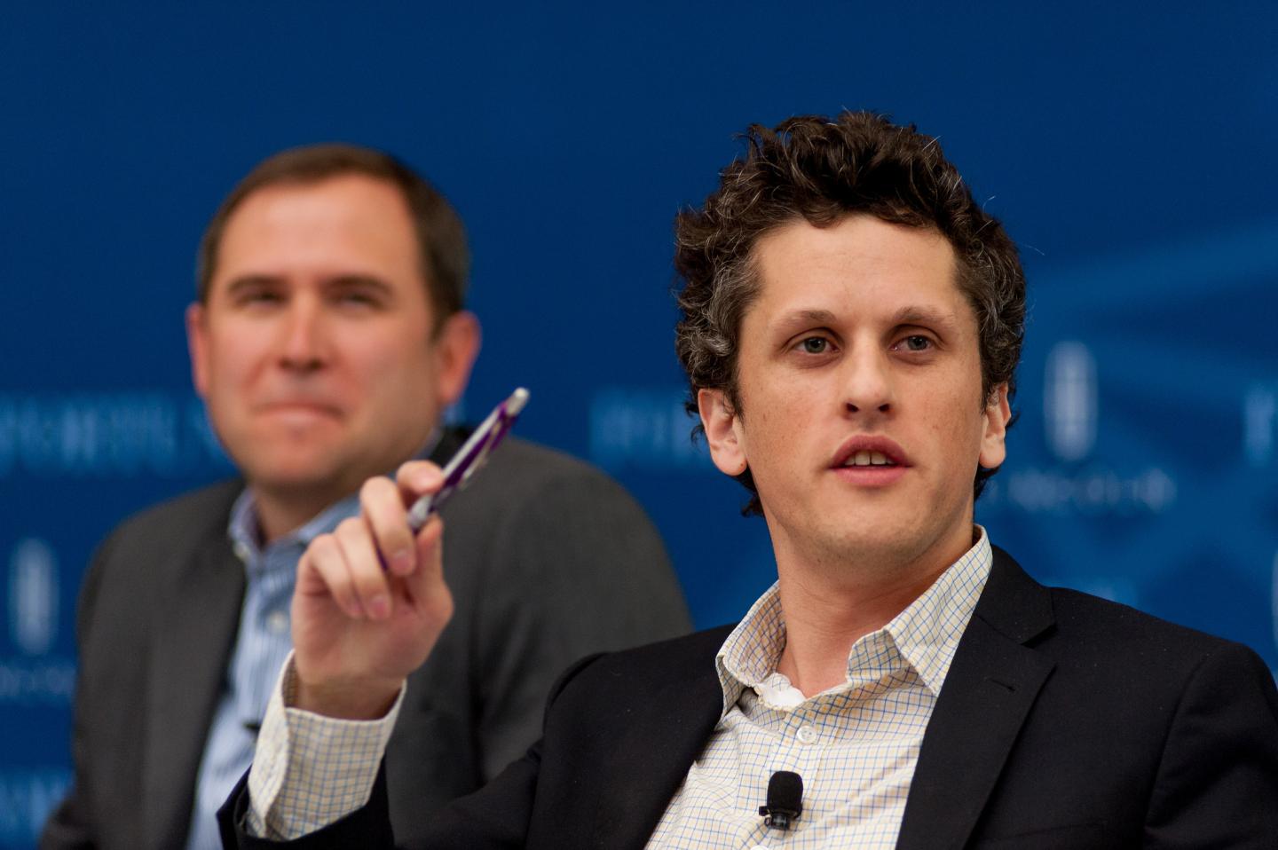 Box co-founder and CEO Aaron Levie (right) with Hightail CEO Brad Garlinghouse at Fortune Brainstorm Tech 2012 in Aspen, Colorado.