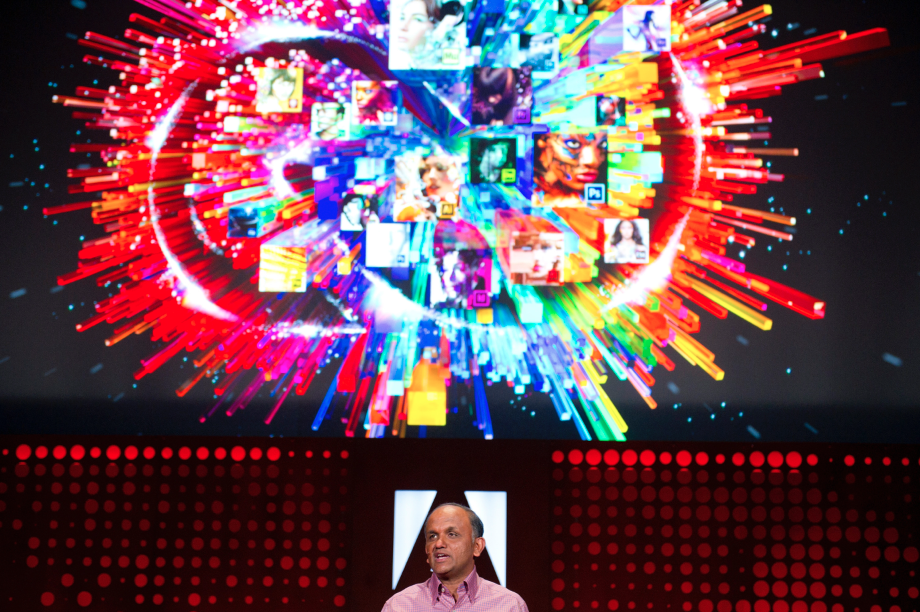 Adobe Systems CEO Shantanu Narayen during the launch of Adobe Creative Cloud and CS6 in San Francisco, California in April 2012.