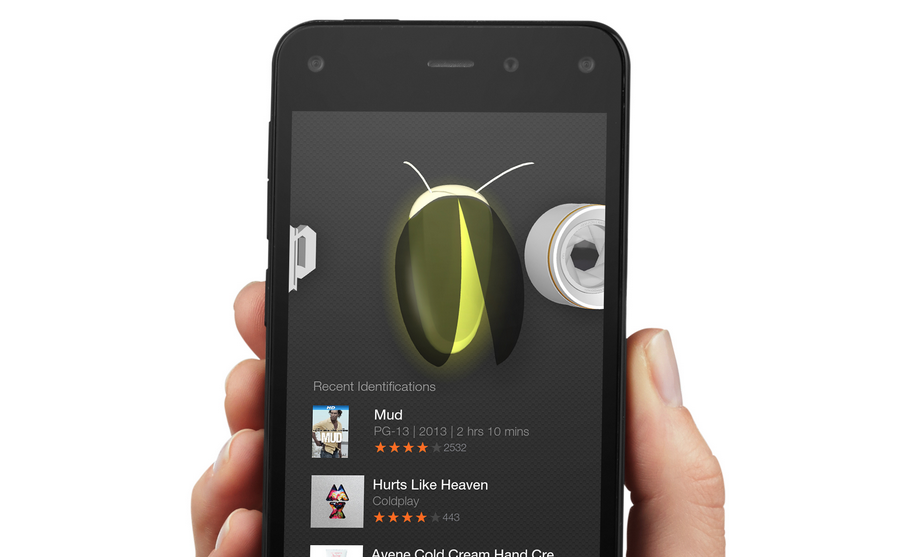 Amazon's new Fire phone, demonstrating the Firefly feature.
