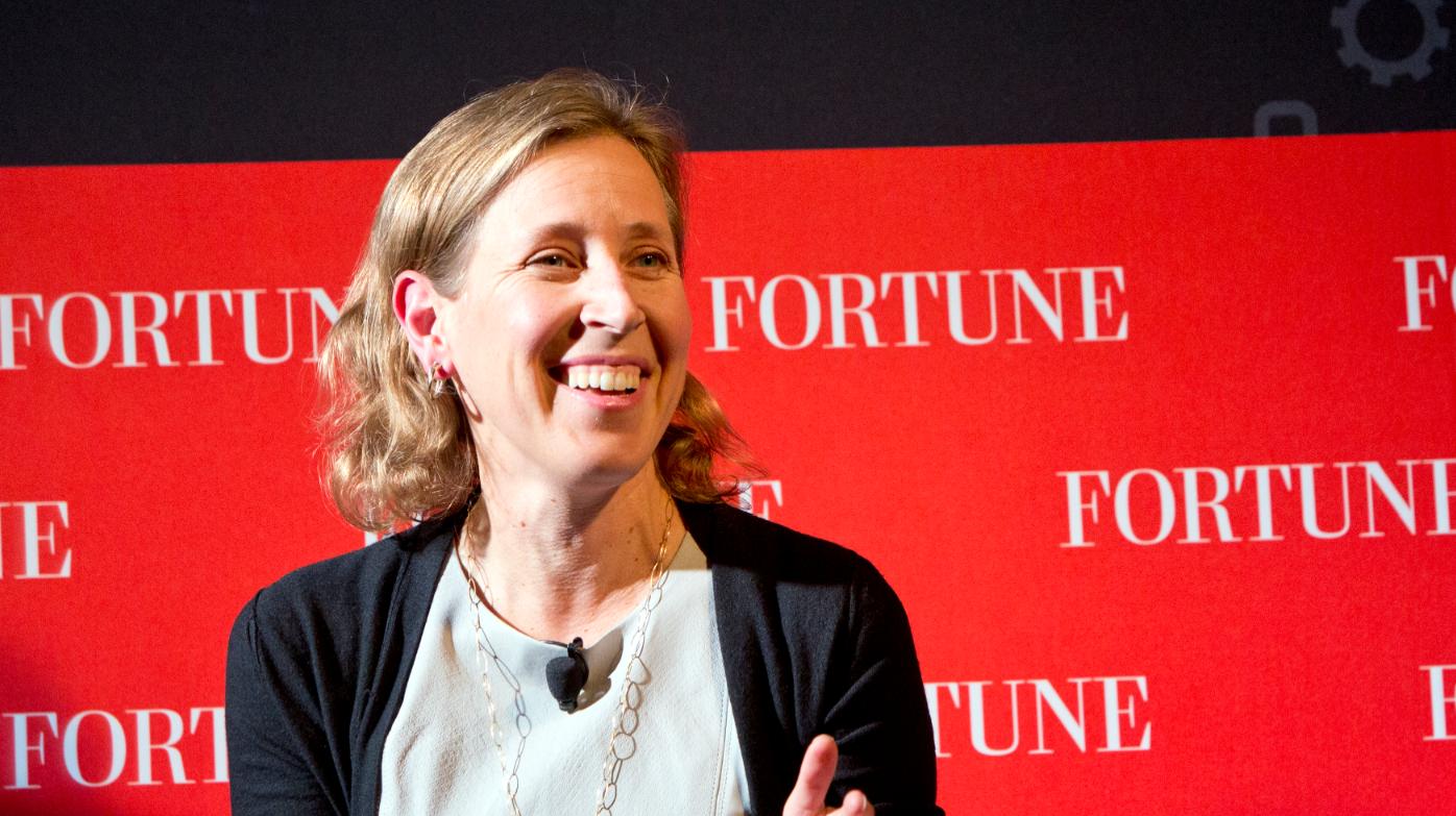 Susan Wojcicki speaking at a Fortune Most Powerful Women dinner at Foreign Cinema on December 3, 2013 in San Francisco, California.
