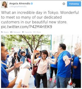 Apple’s 3rd Tokyo store, Angela Ahrendt’s first