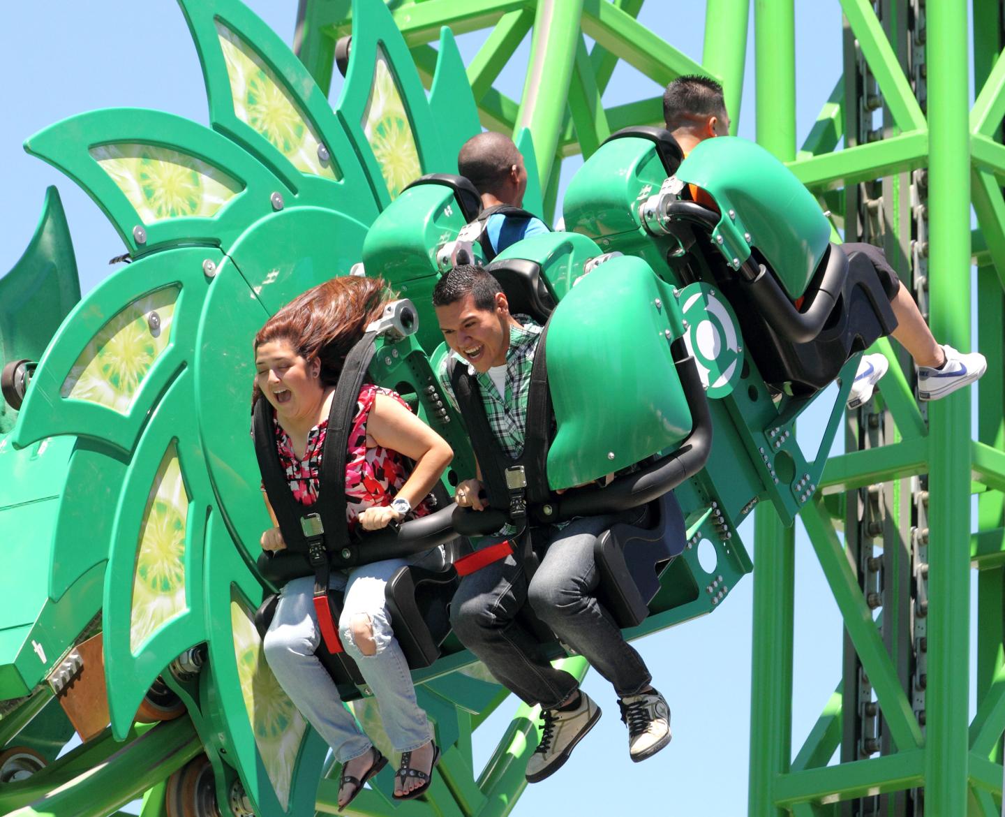 The Green Lantern: First Flight Ride Opening Media Day At Six Flags Magic Mountain