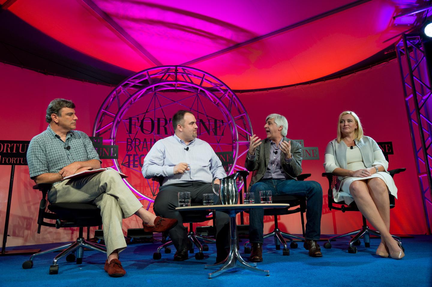 Left to right: Michael Schrage, Sloan School, MIT; Stephen Gillett, COO, Symantec; Dan Kaufman, Director of the Information Innovation Office, DARPA; Christy Wyatt, CEO, Good Technology.