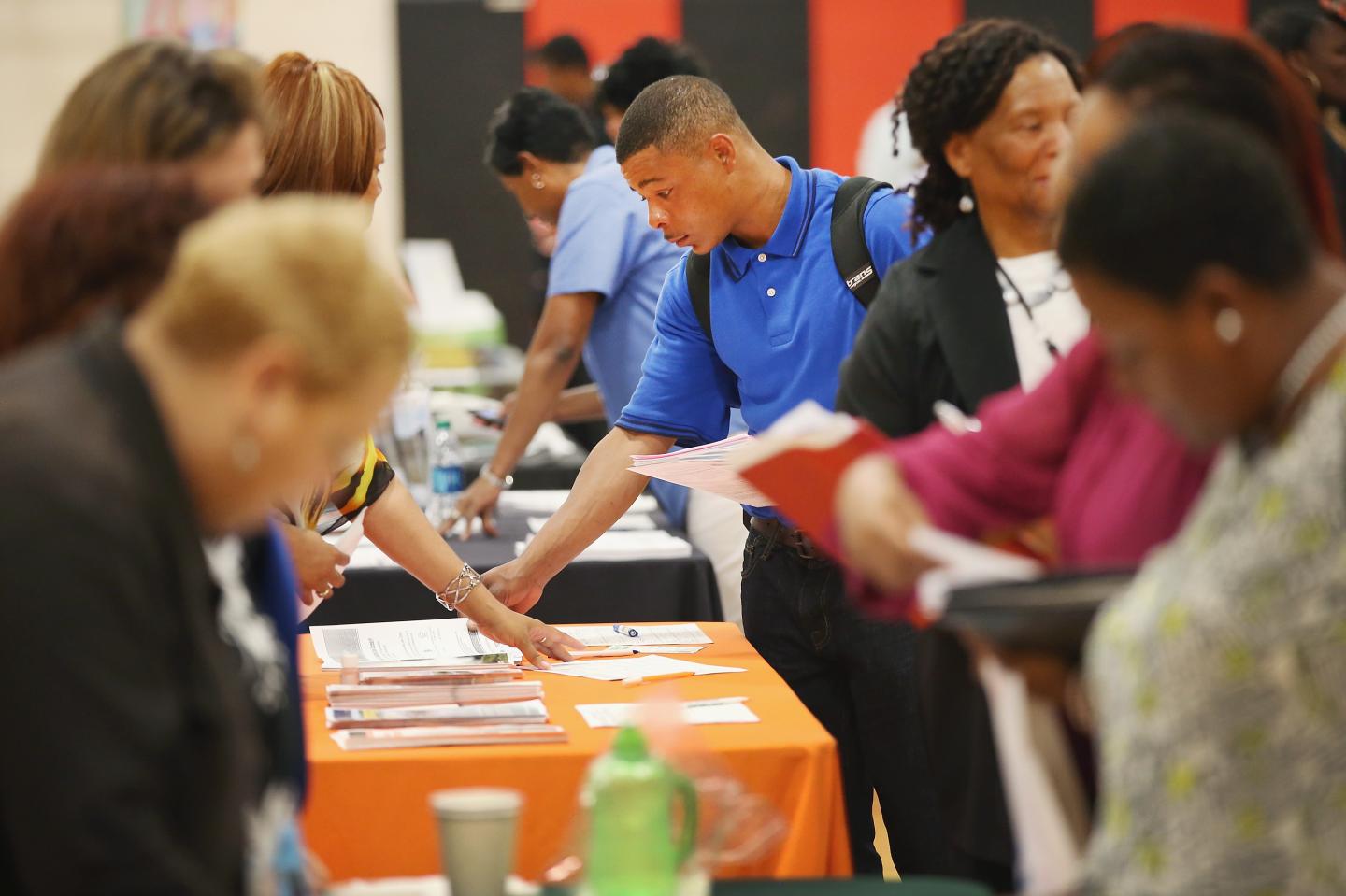Job Seekers Attend Career Fair