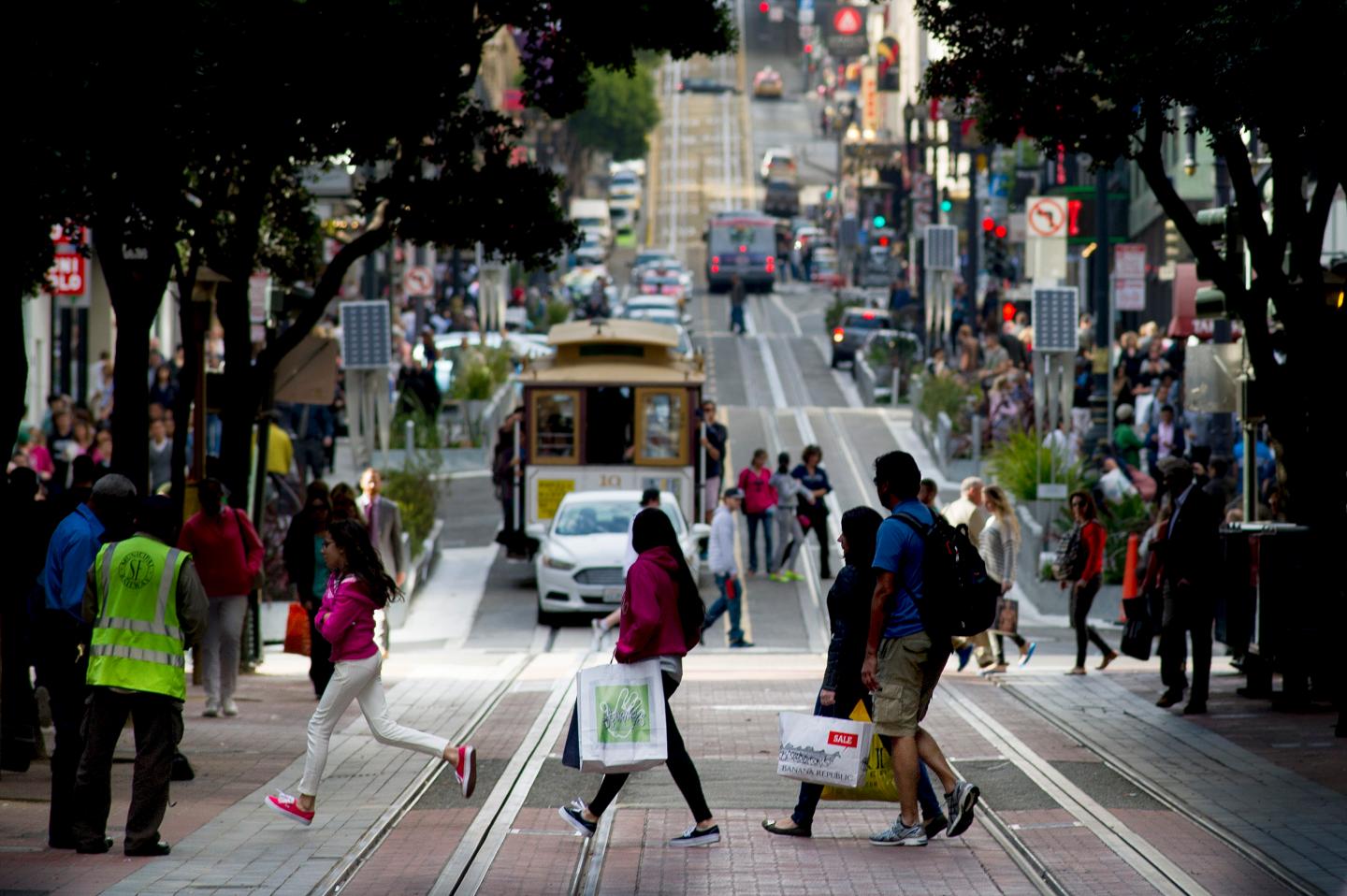 Shoppers In The Union Square Area As Retail Sales Figures Are Released