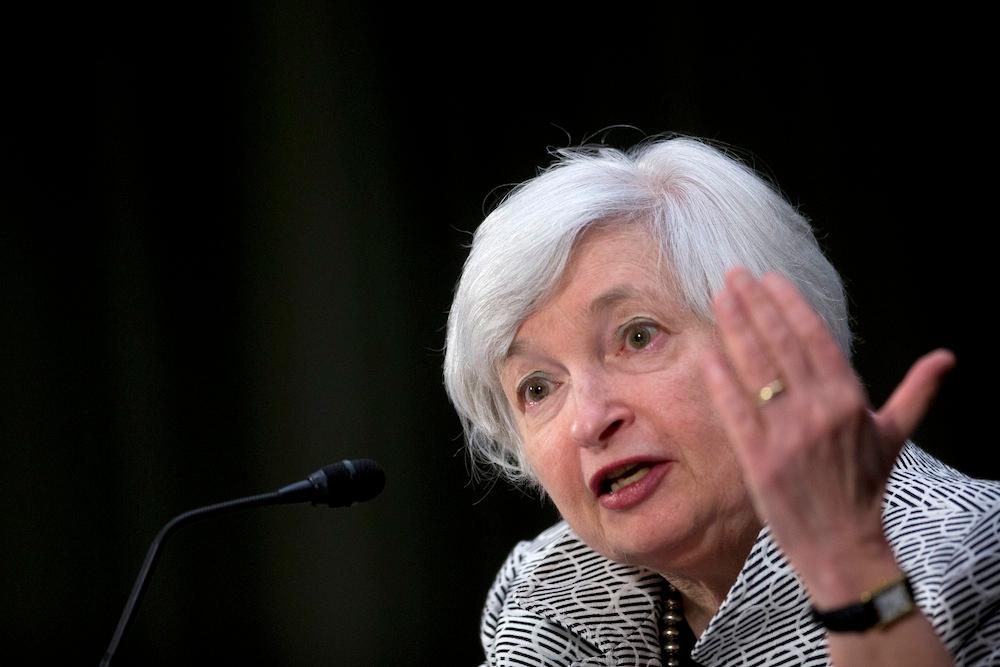 Janet Yellen, chair of the U.S. Federal Reserve, speaks during a Senate Banking Committee hearing in Washington, D.C.