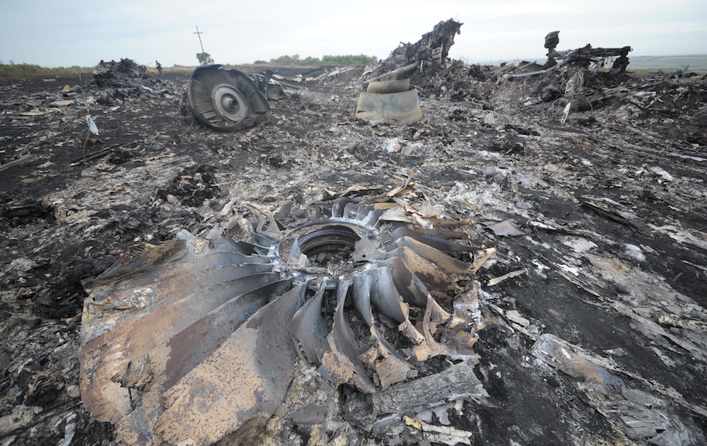 Wreckage of Malaysia Airlines Plane
