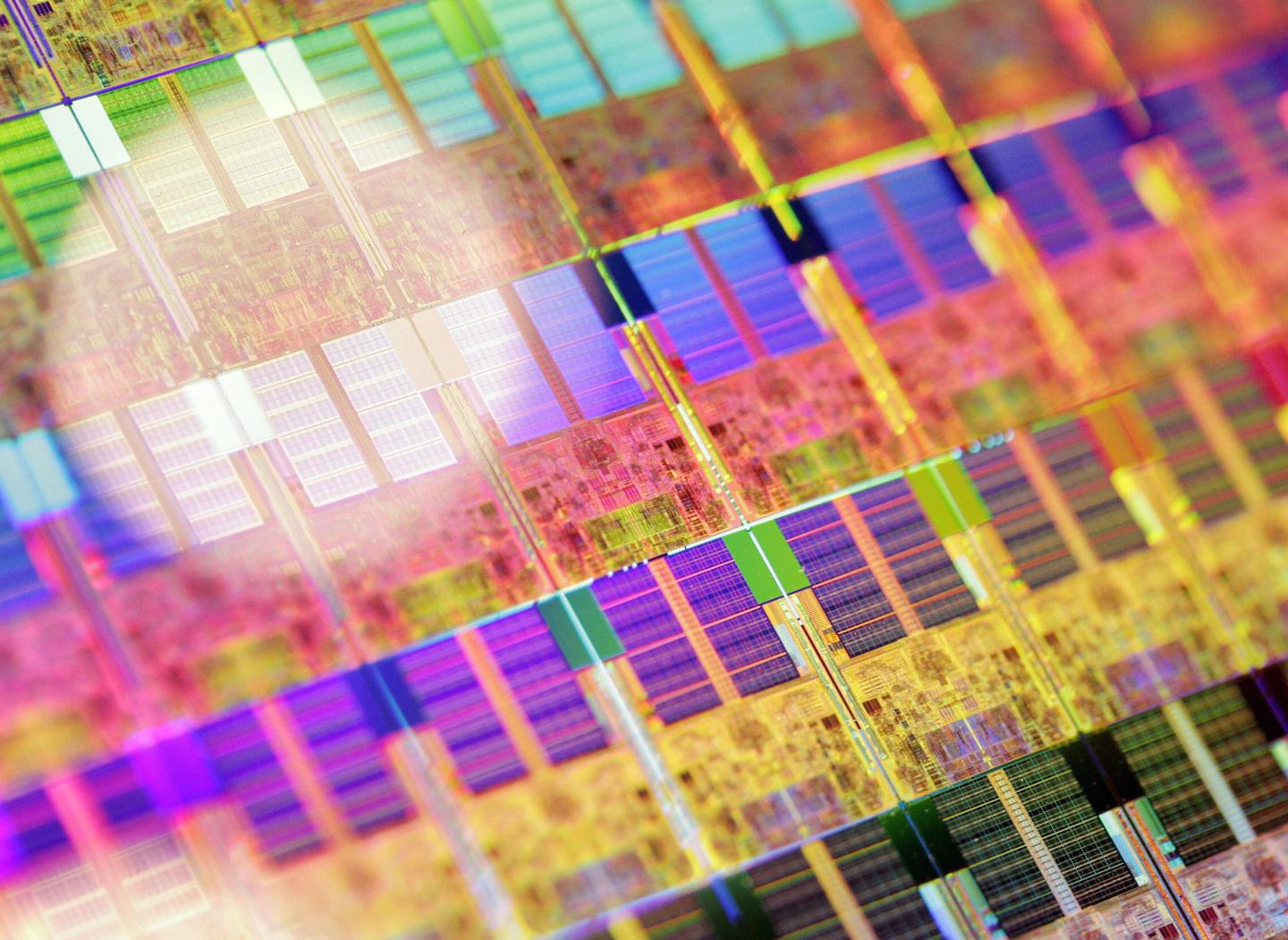 A 45nm process 300mm silicon wafer is di