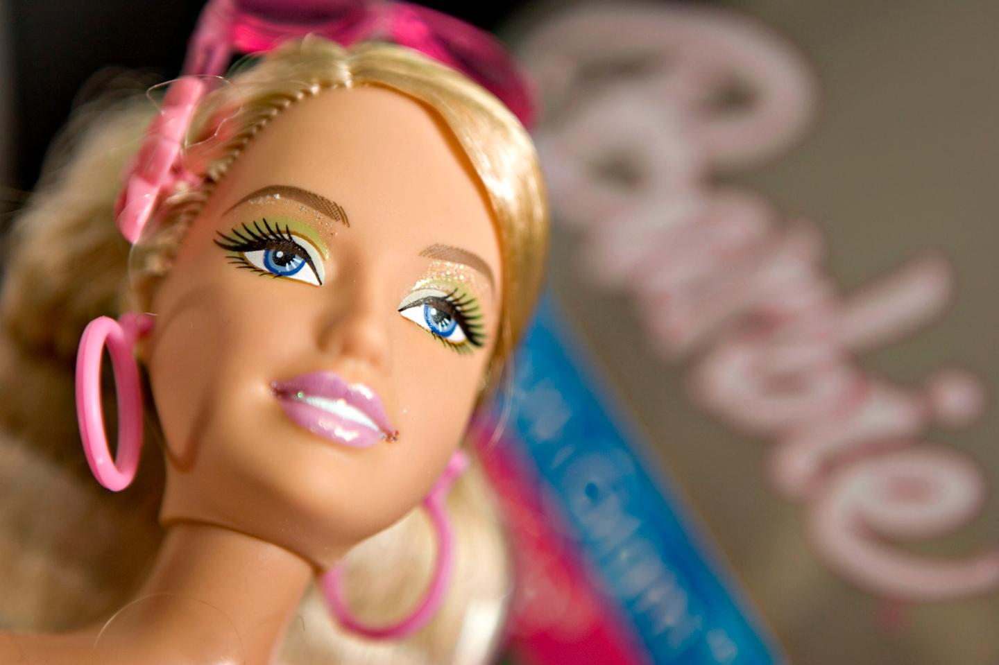 A Barbie doll is arranged for a photo in Cambridge, Massachu