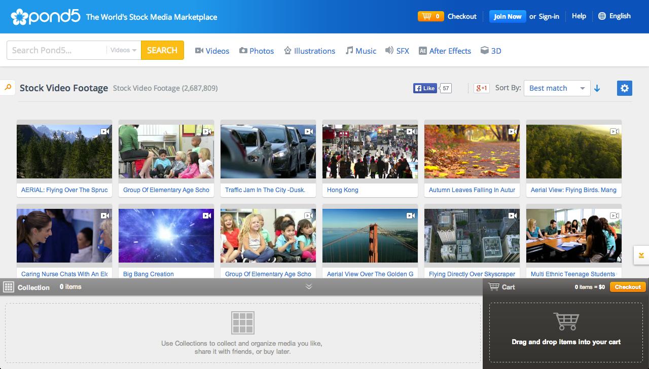 The Pond5 online marketplace.