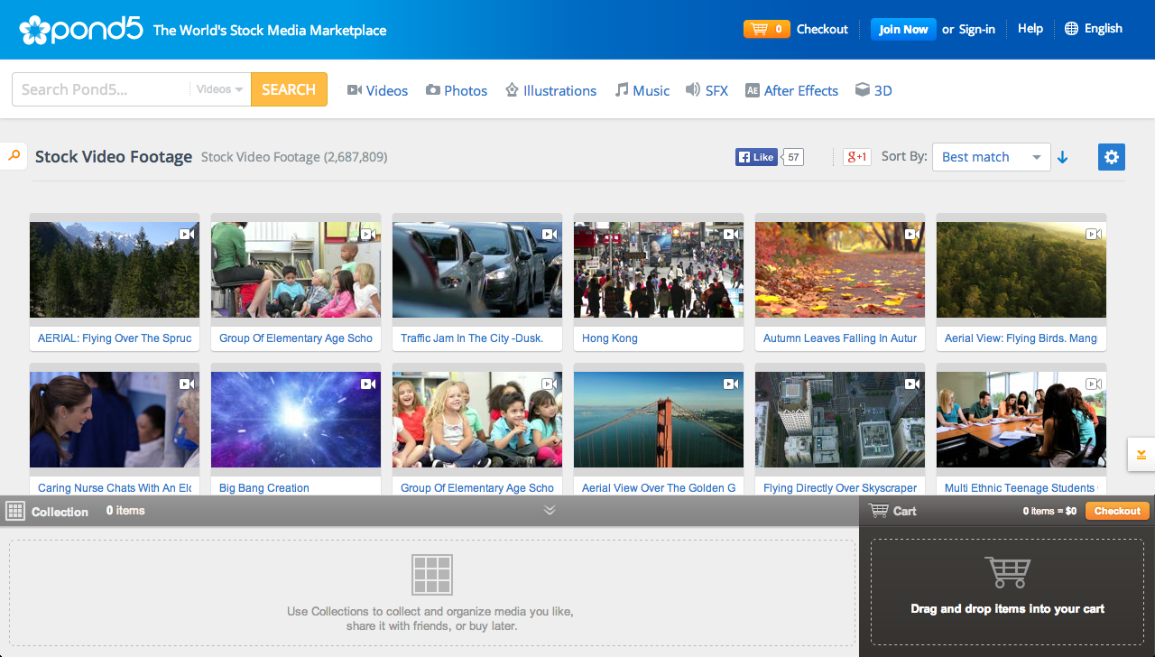 The Pond5 online marketplace.