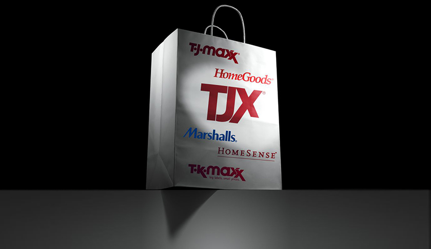SHOPPING BAG WITH SEVERAL LOGOS: TJ MAXX, HOMEGOODS, MARSHALLS, HOMESENSE, TK MAXX