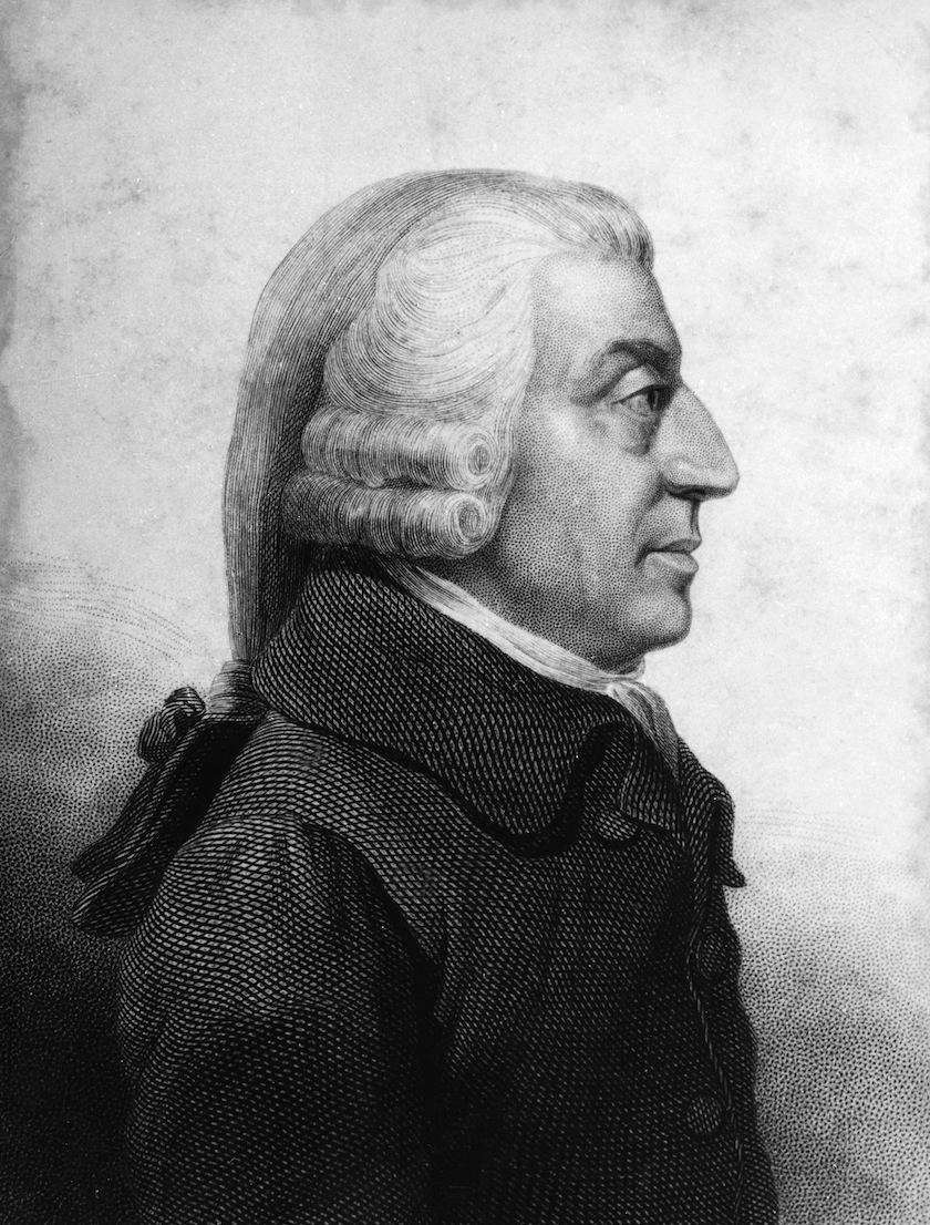 A portrait of Adam Smith