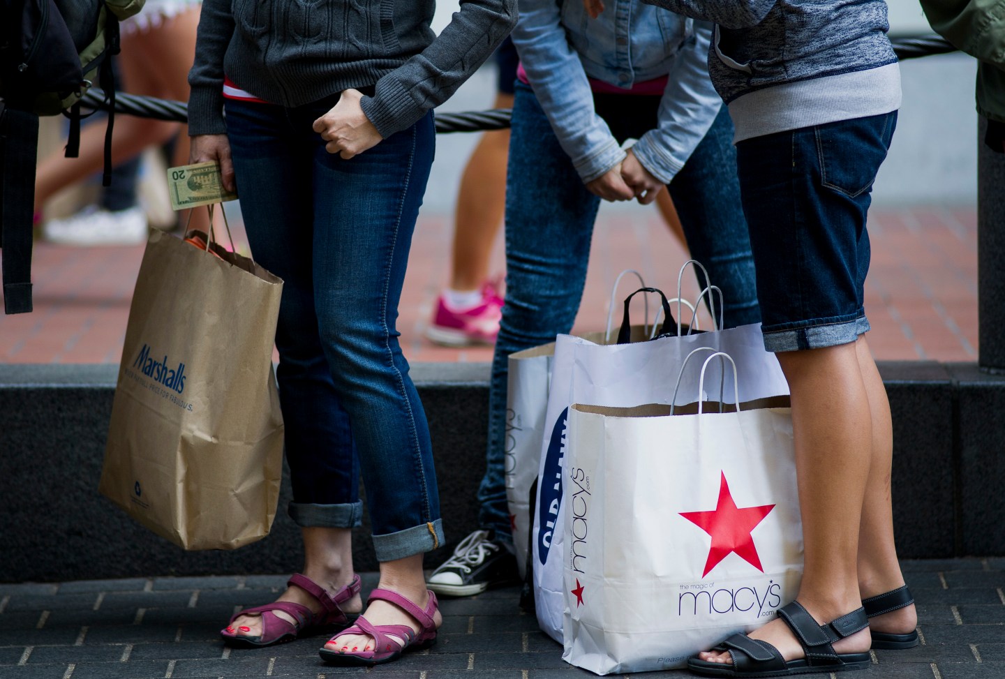 Shoppers In The Union Square Area As Retail Sales Figures Are Released