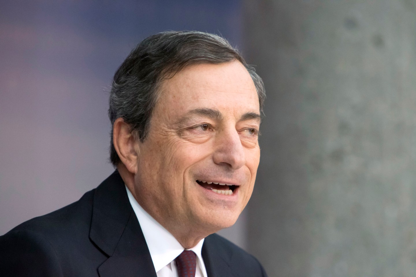 European Central Bank President Mario Draghi News Conference As Economic Outlook Menaced By Russia's President Vladimir Putin