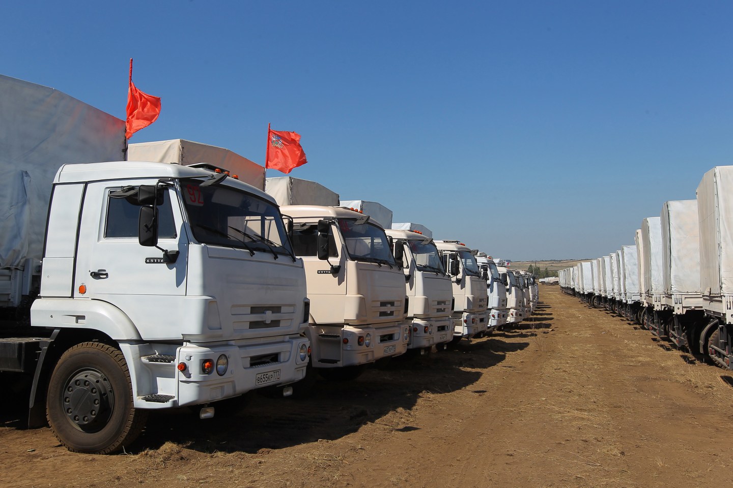 Russian humanitarian aid convoy in Rostov region