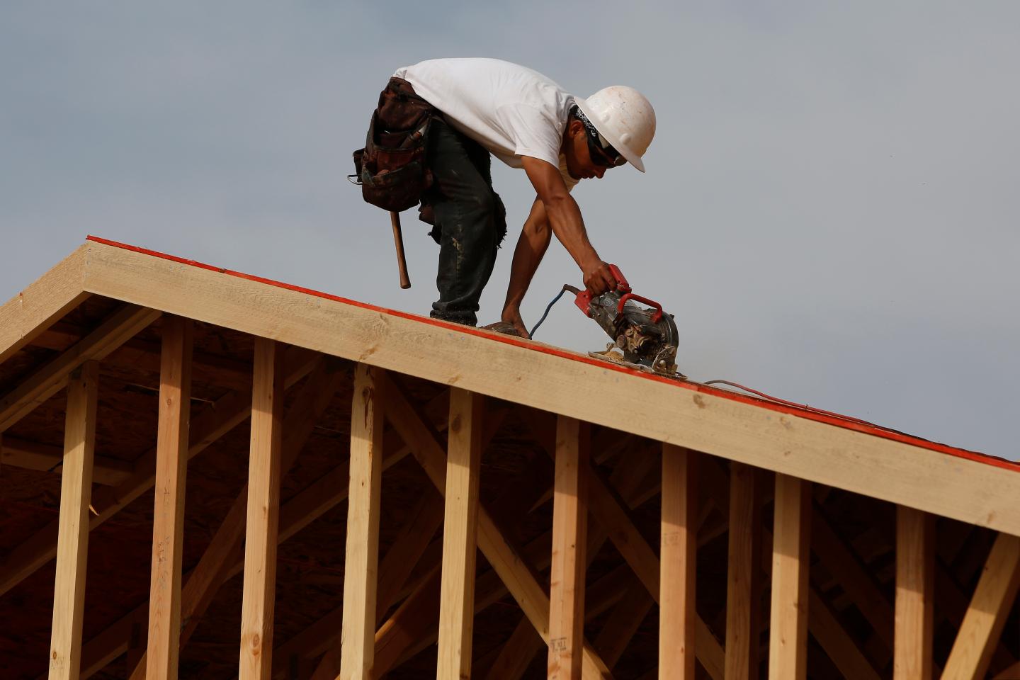 Construction At A Toll Brothers Development Ahead Of Housing Starts Figures