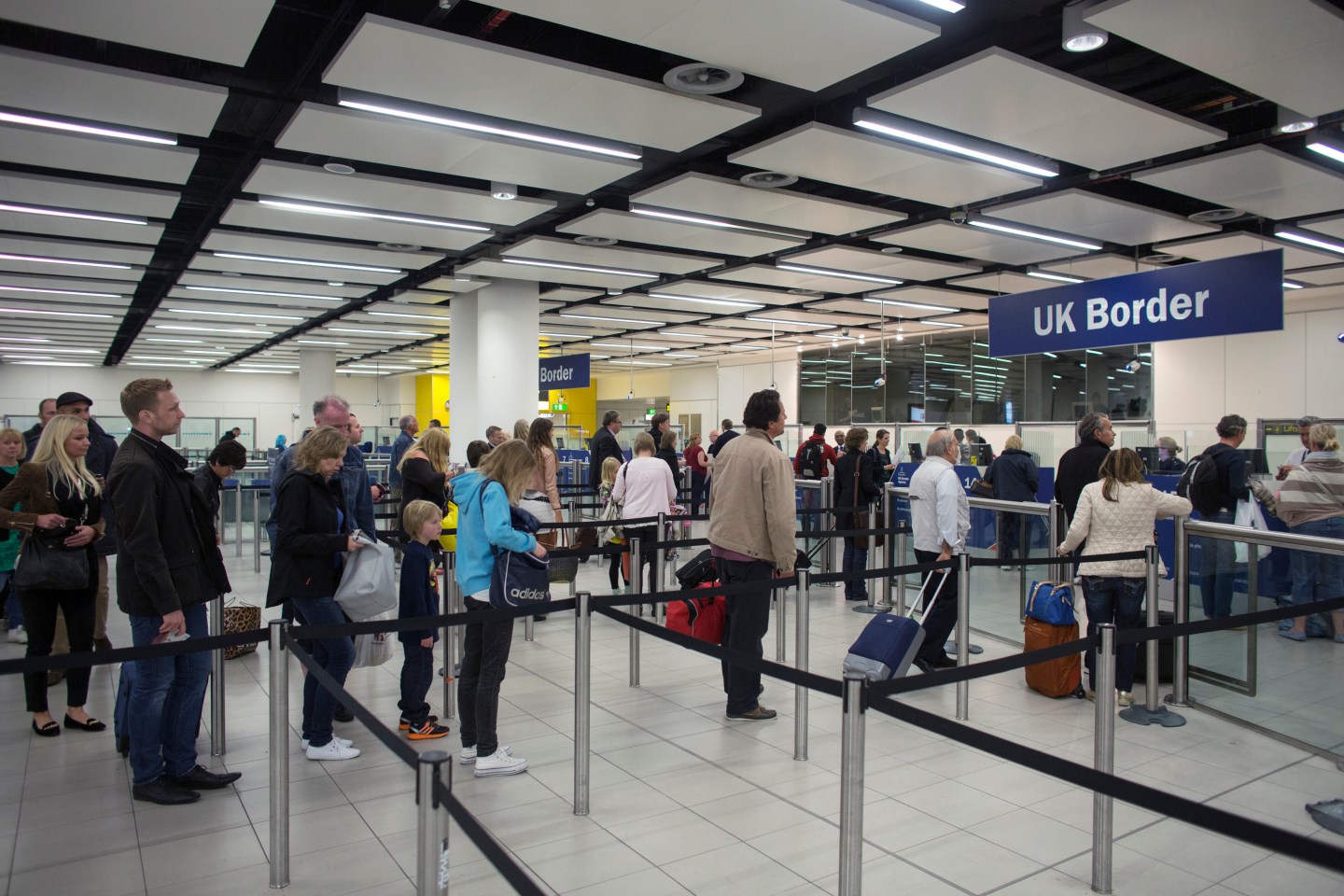 Passport control at Gatwick Airport