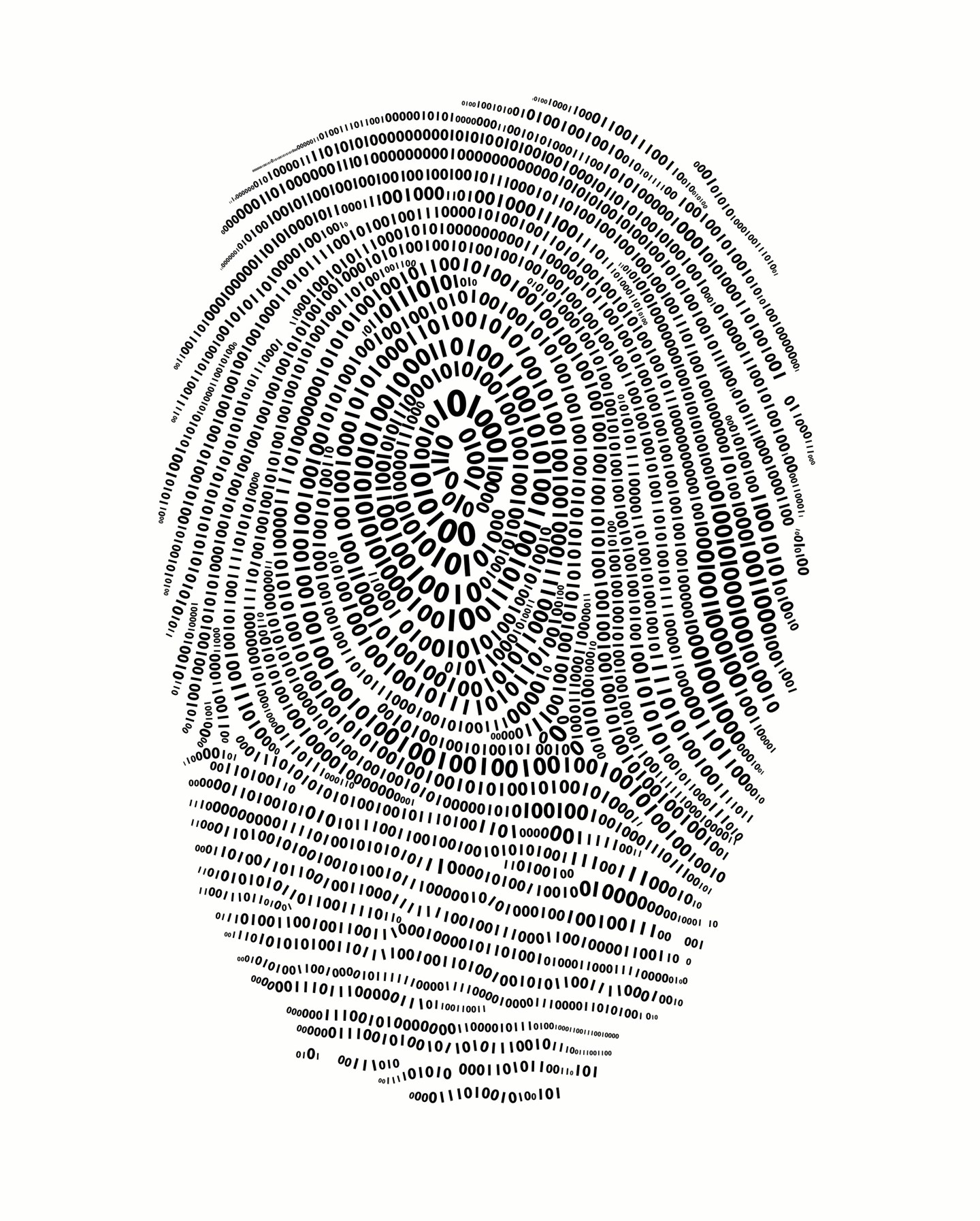 Binary codes forming fingerprint (digital)