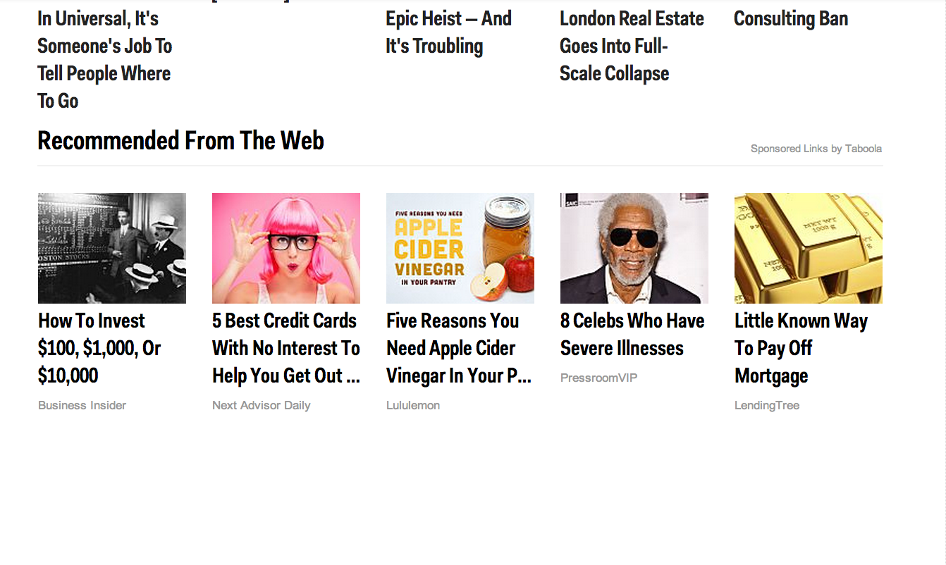 A Taboola module on BusinessInsider.com.