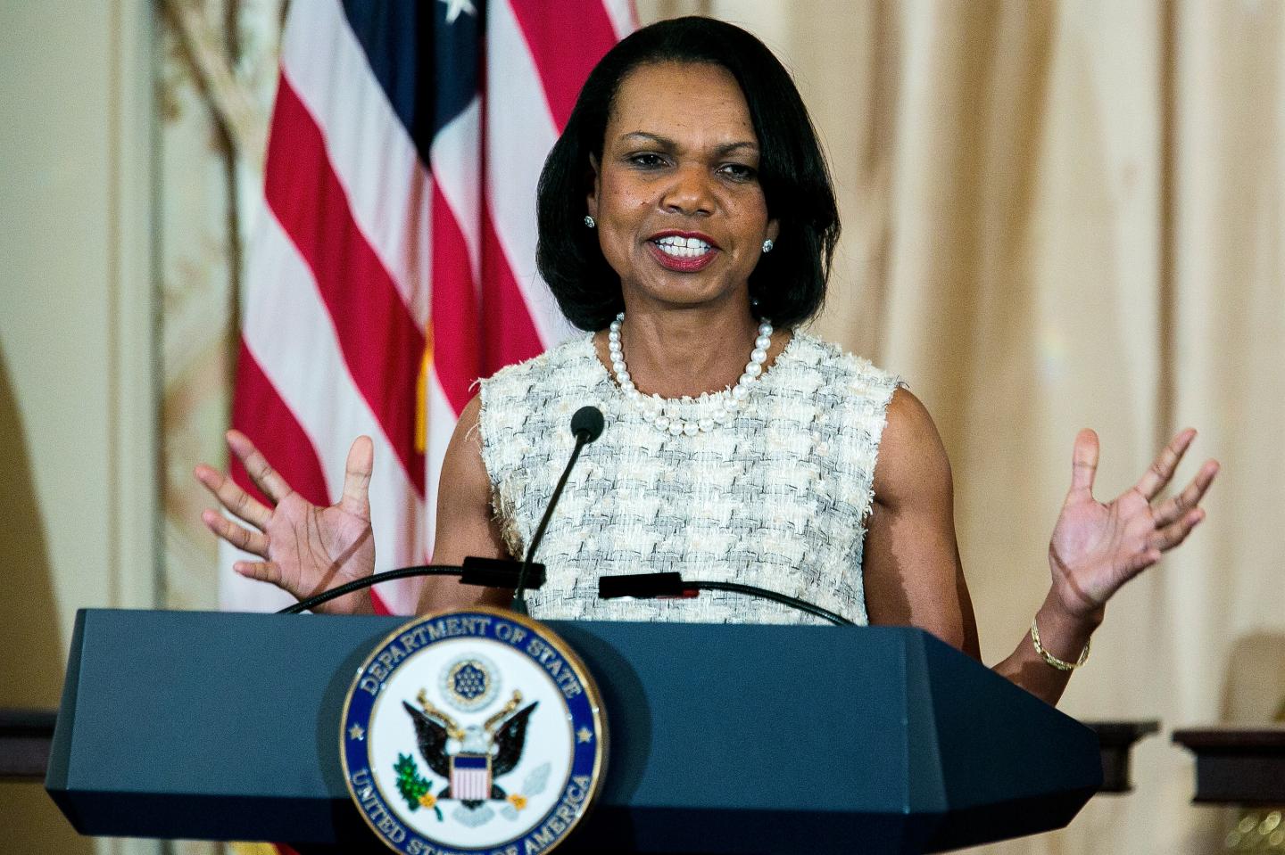 John Kerry Unveils Portrait Of Condoleezza Rice At State Department