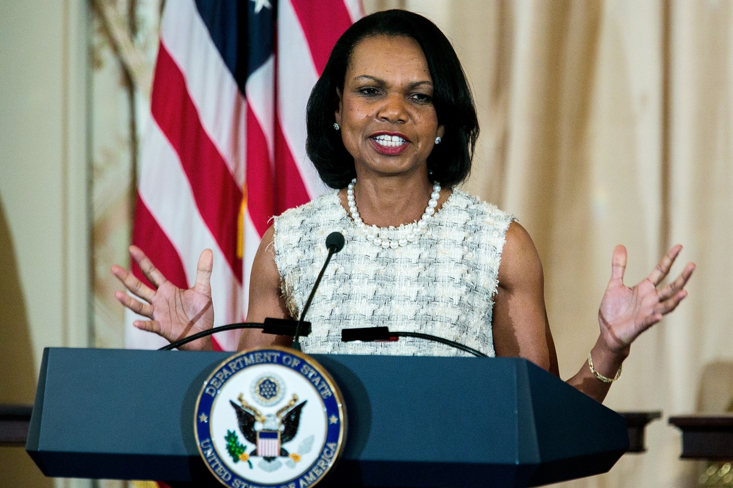 John Kerry Unveils Portrait Of Condoleezza Rice At State Department