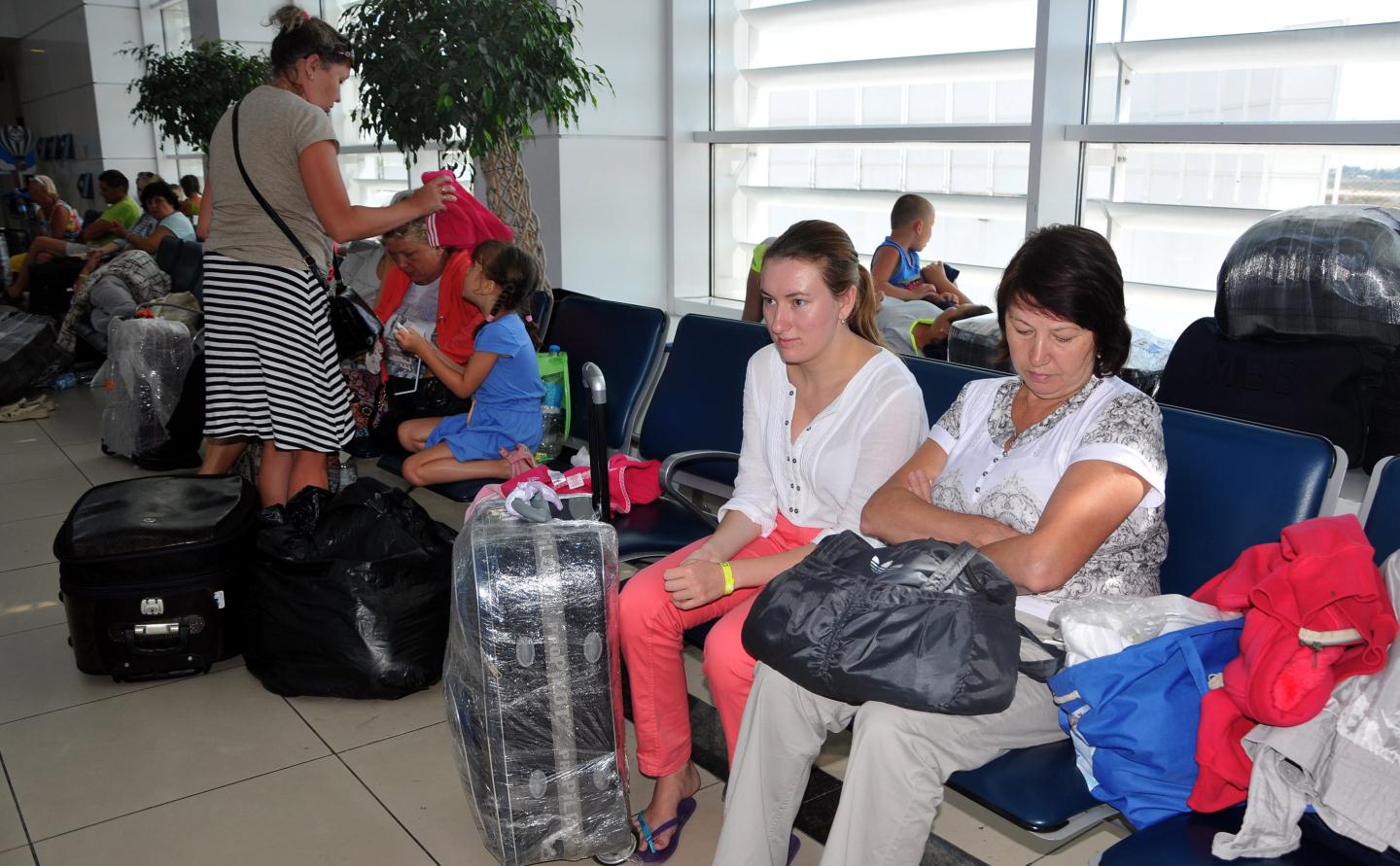 Russian tourists stranded at Turkish airport