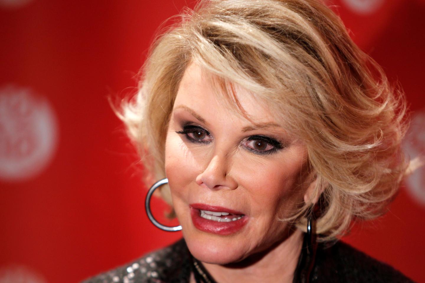 Comedian Joan Rivers arrives for the premiere of the documentary "Joan Rivers - A Piece Of Work" during the 2010 Sundance Film Festival in Park City, Utah