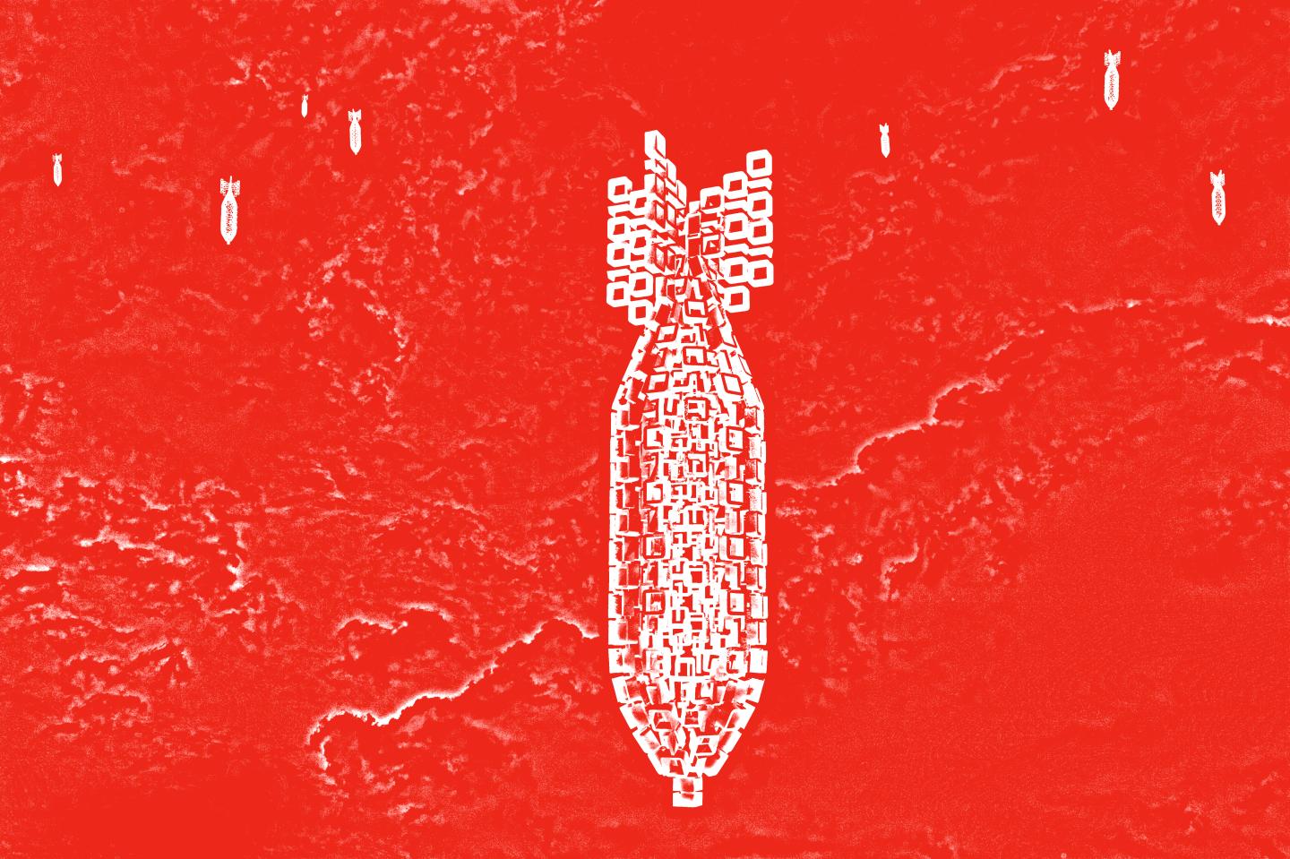Cyber war bomb (red)