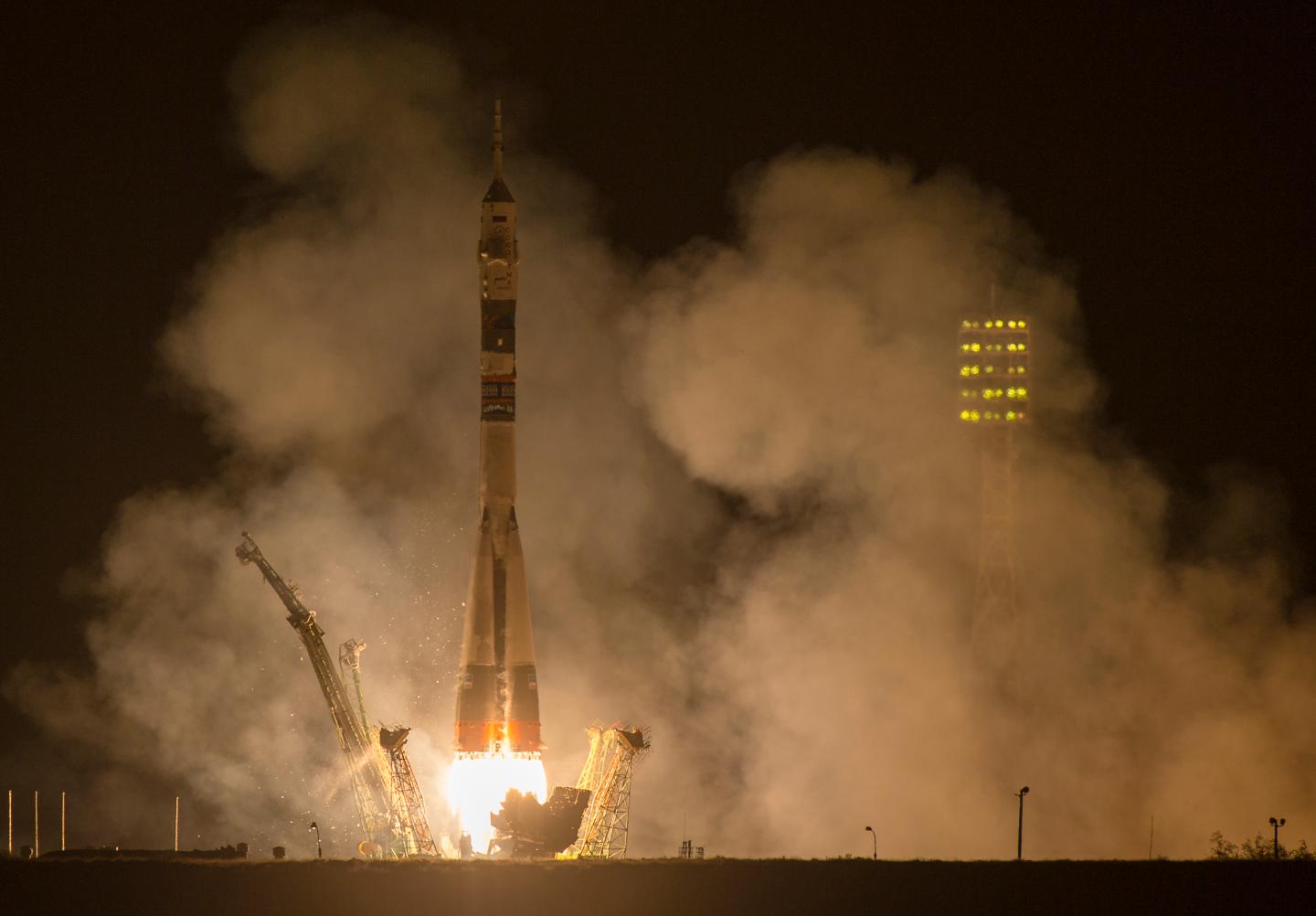 Soyuz Rocket Bound For Space Station Launches